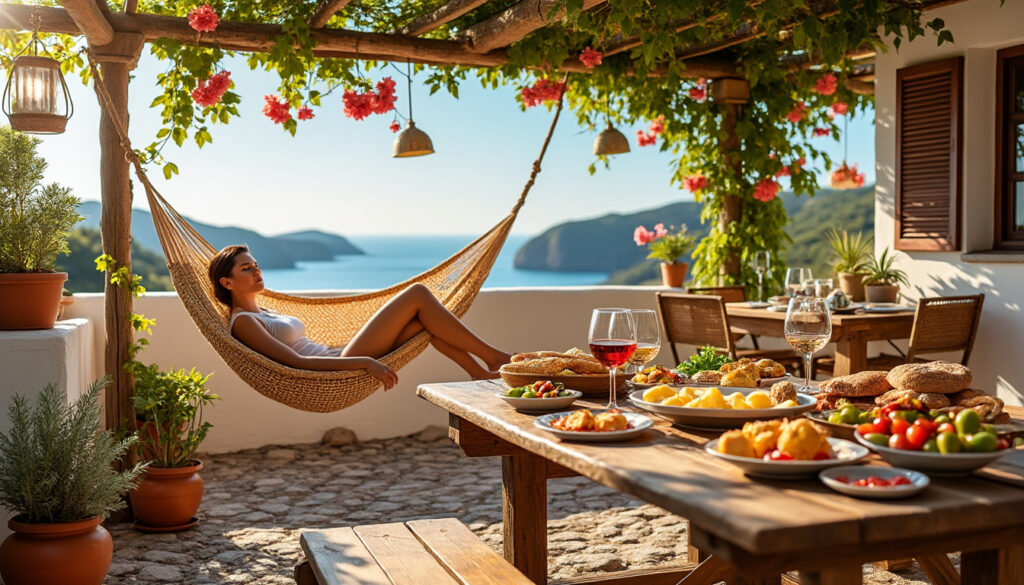 découvrez le rythme méditerranéen : savourez des repas conviviaux, profitez de la sieste réparatrice et vivez pleinement en plein air pour un mode de vie équilibré et apaisant.