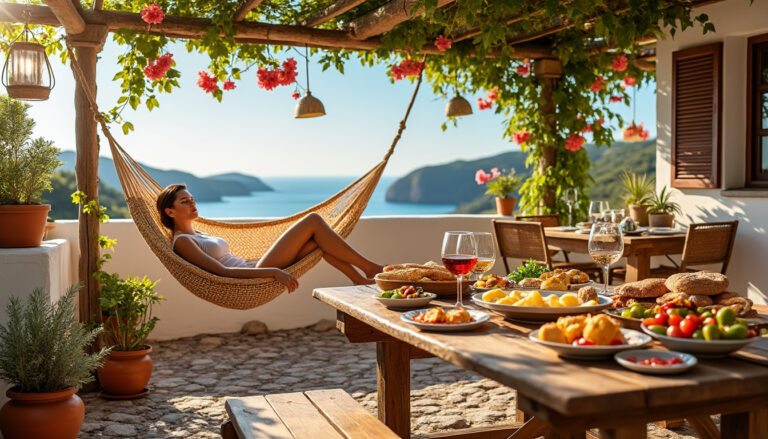 Le rythme méditerranéen : repas, sieste, vie dehors