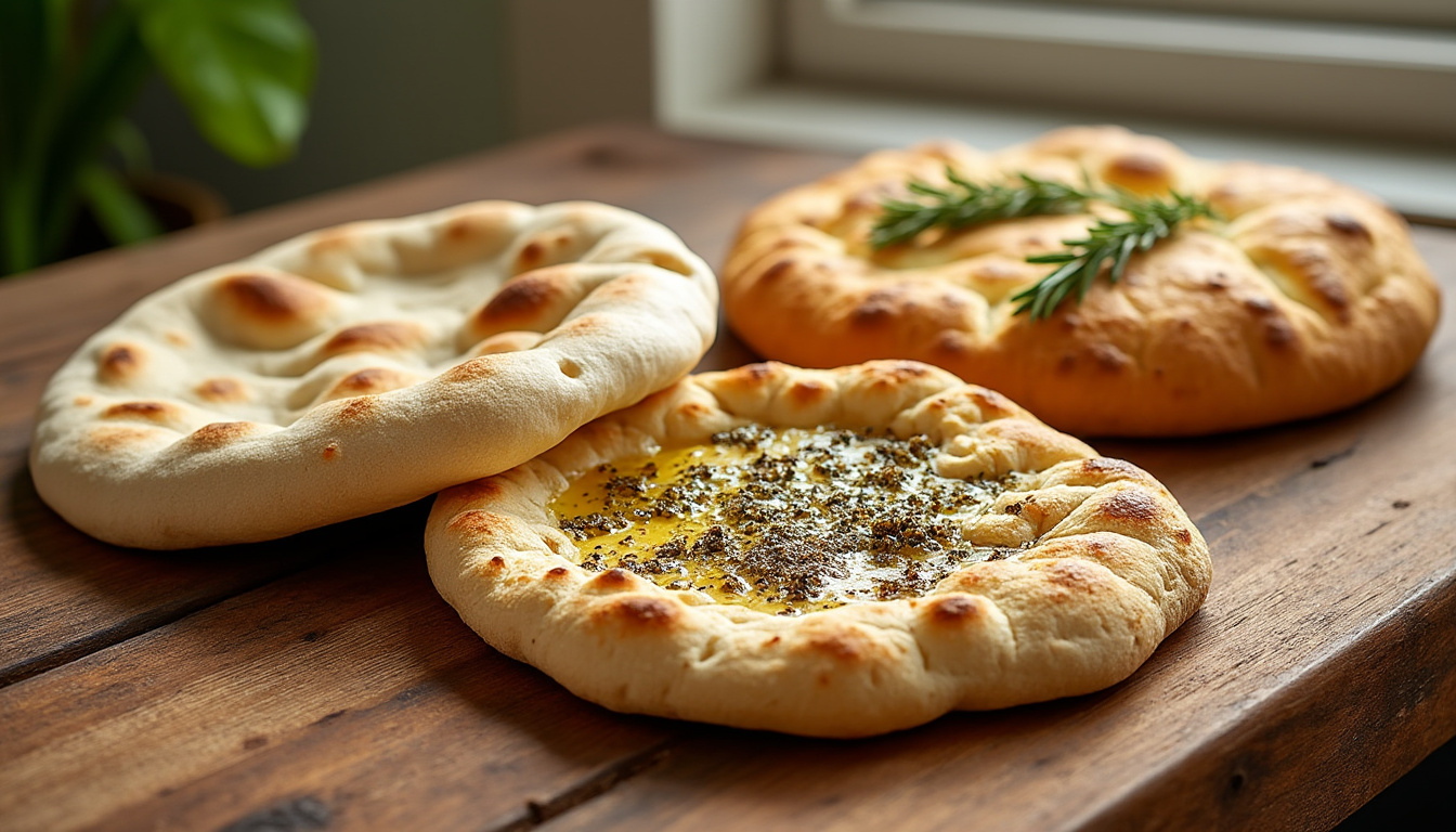 découvrez les méthodes comparées pour préparer des pains plats traditionnels comme la pita, le manakish et la focaccia, et maîtrisez ces recettes savoureuses chez vous.
