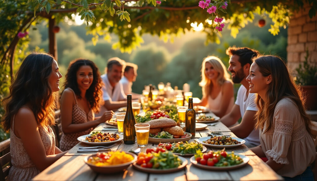 découvrez l'art de recevoir à la méditerranéenne, où la table devient un lieu de partage, de lenteur et de convivialité pour des moments chaleureux entre amis et famille.