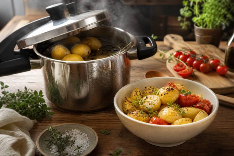 Pommes de terre prêtes en 5 minutes : découvrez l&rsquo;astuce infaillible de la cocotte minute !