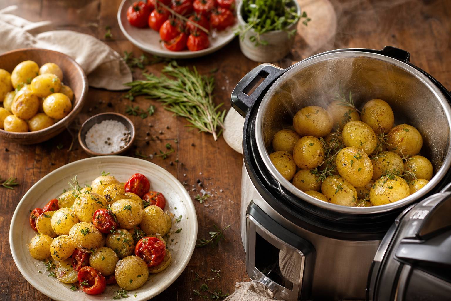 Pommes de terre prêtes en 5 minutes : découvrez l’astuce infaillible de la cocotte minute